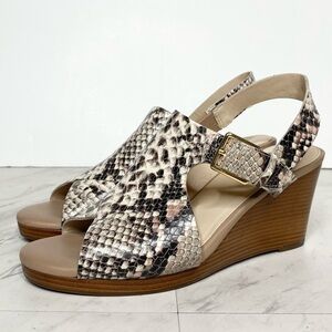 Cole Haan Philomina Snake Skin Wedge Sandal 6 1/2 B